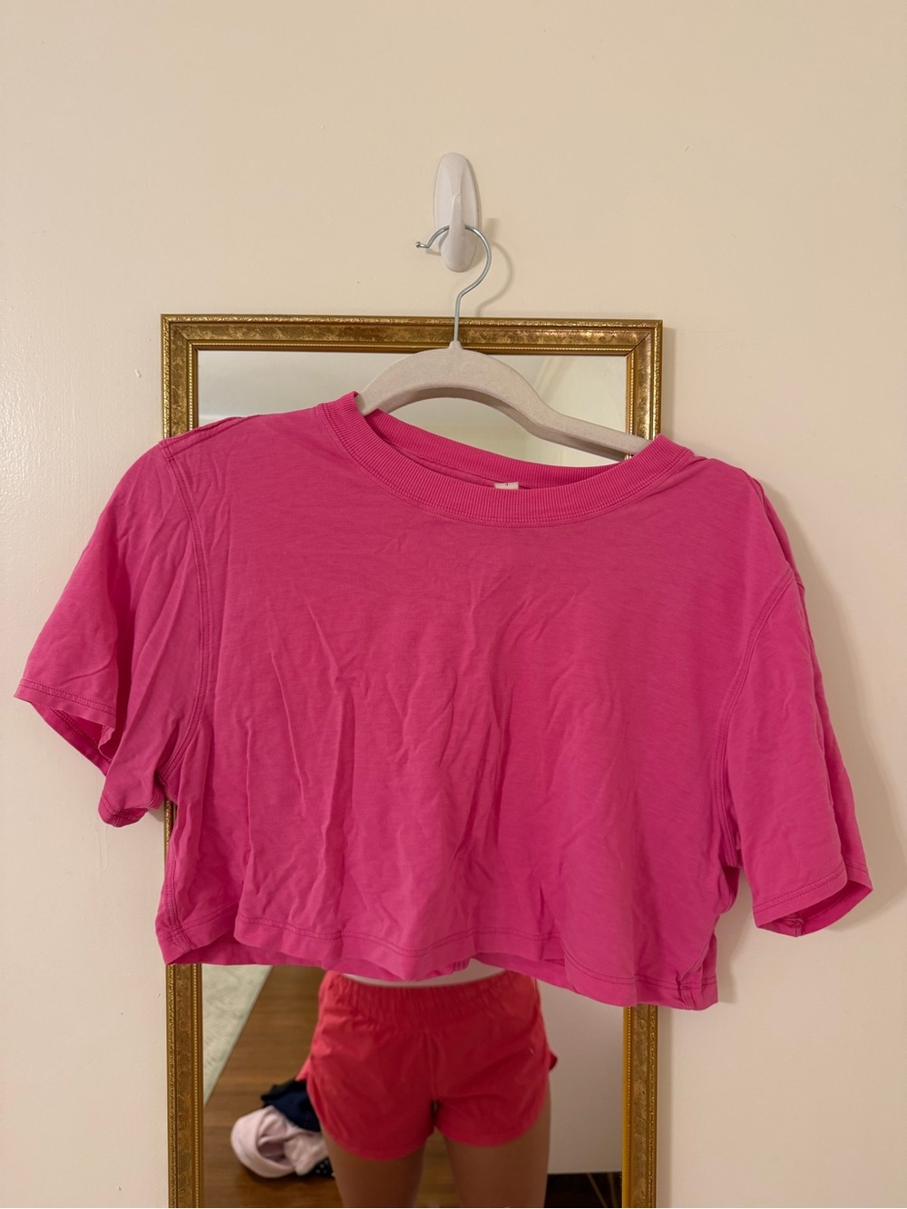 lululemon athletica Bright Pink Cropped Tee